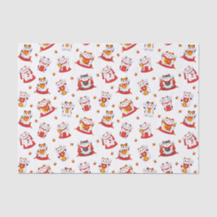 Papel De Seda Gatos Maneki Neko de Buena Suerte