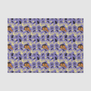 Papel De Seda Gatos, murciélagos y estrellas de Halloween