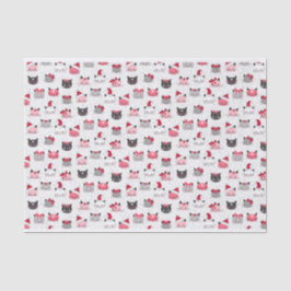 Papel De Seda Gatos navidades Con Sombrero Santa