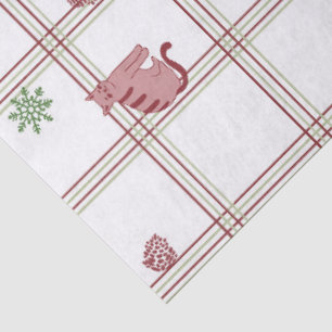 Papel De Seda Gatos Navideños Juguetones sobre Cuadros de Frambu