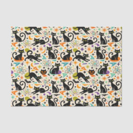Papel De Seda Gatos negros atómicos de Halloween