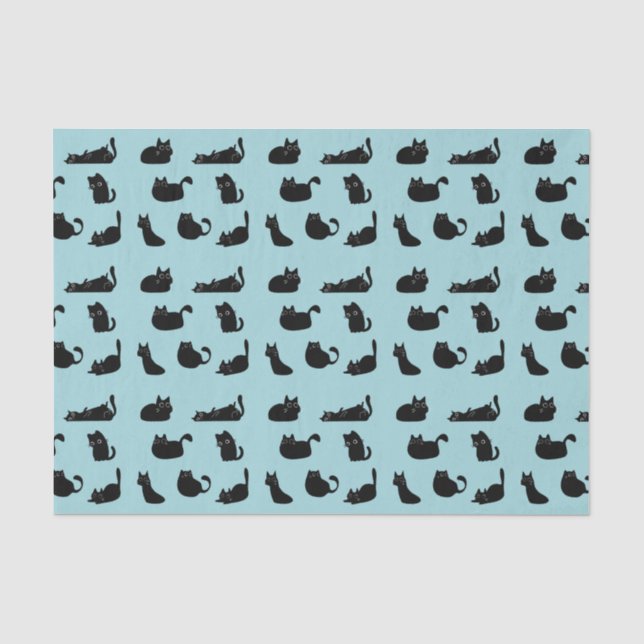 Papel De Seda Gatos negros divertidos (Anverso)