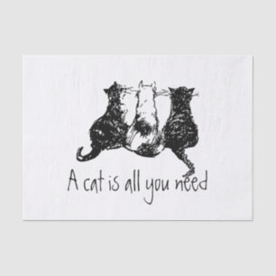 Papel De Seda Gatos negros ilustrados Un gato es todo lo que nec