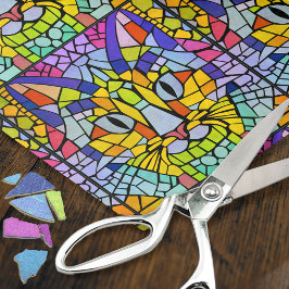 Papel De Seda Gatos supercoloridos - Desnudos de gatitos mosaico