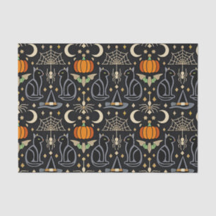 Papel De Seda Gatos Vintage Arte Deco Halloween