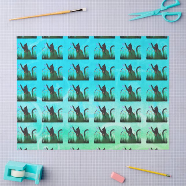 Papel De Seda Gatos y dragones  (Artesanía)