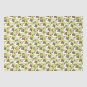 Papel De Seda Gatos y flores