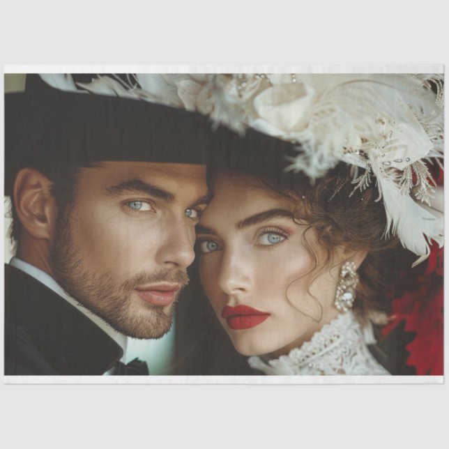 Papel De Seda Gatsby Gala Lady y Gent Decoupage (Anverso)