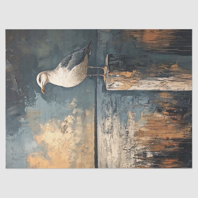Papel De Seda Gaviota en una página de pintura al petróleo (Anverso)
