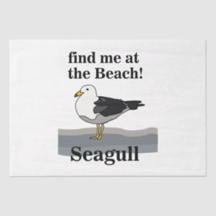 Papel De Seda Gaviota Encuéntrame En La Playa Pájaro Divertido