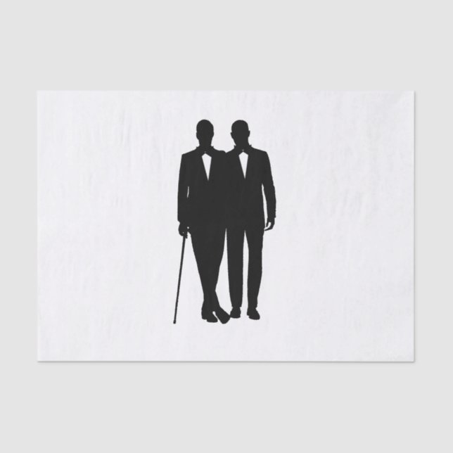 Papel De Seda Gay Boda Grooms (Anverso)