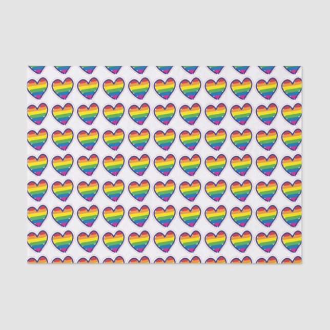 Papel De Seda Gay Pride Love Heart (Anverso)