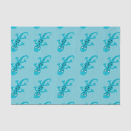 Papel De Seda Gecko azul lagarto sobre niños azules