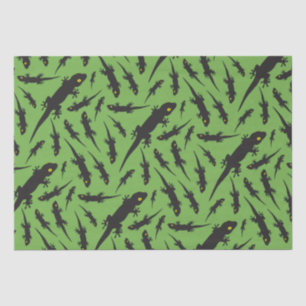 Papel De Seda Gecko verde brillante del reptil liso