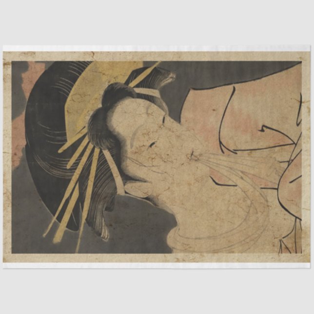 Papel De Seda Geisha Mujeres Japonesas Estilo Ukiyo Arte No8 (Anverso)