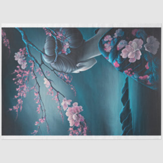 Papel De Seda Geisha Oriental Woman, Chinoiserie, Cherry Blossom