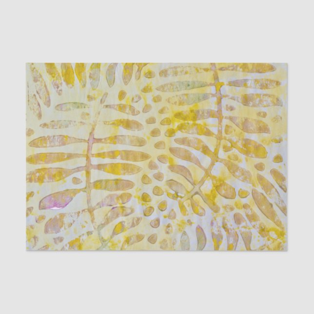 Papel De Seda Gelli Printed Golden Leaves (Anverso)