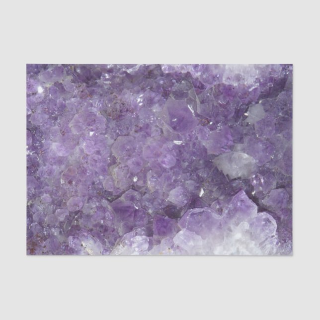 Papel De Seda Gema cristalina curativa Amethyst púrpura Geode (Anverso)