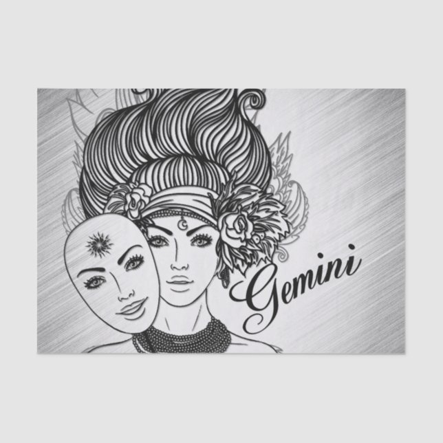 Papel De Seda Gemini Masked Lady Zodiac (Anverso)