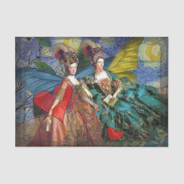 Papel De Seda Géminis Gítico clásico Mujer mariposa (Anverso)