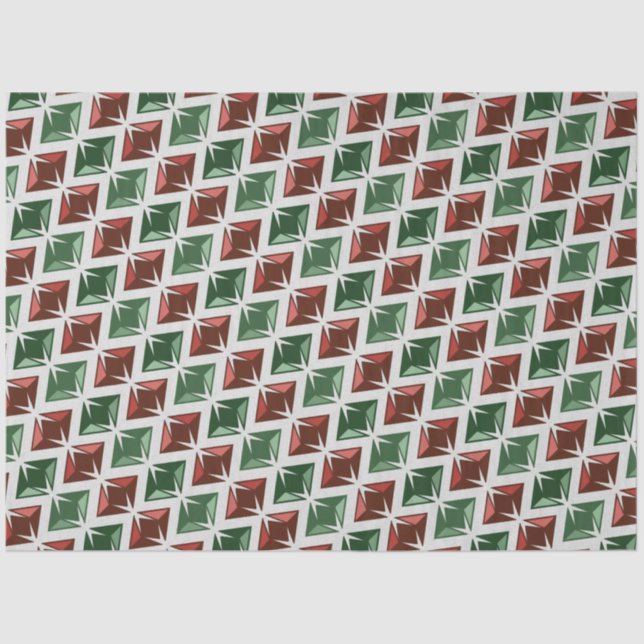Papel De Seda Gems Red Green Diamonds (Anverso)