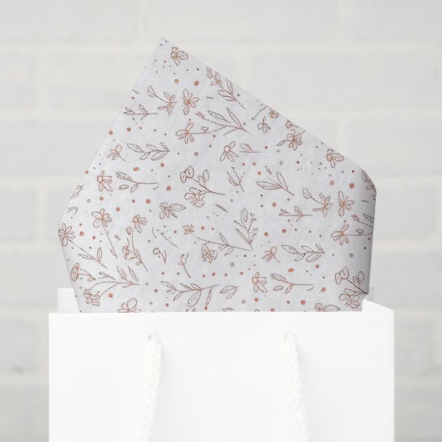 Papel De Seda Gender Reveal Tissue Paper - Boho Floral (Bolsa de regalo)