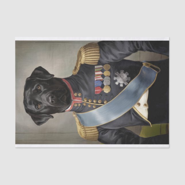 Papel De Seda General Murphy, Black Lab en uniforme militar (Anverso)