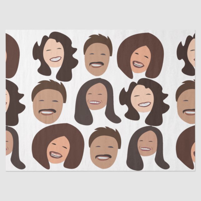 Papel De Seda Gente Sonriente Cara Feliz (Anverso)