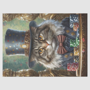 Papel De Seda Gentleman Kitty, gato elegante jugando póquer