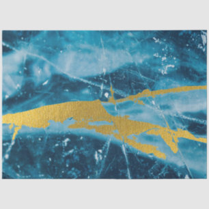 Papel De Seda Geode Agate Gemstone Blue and Gold