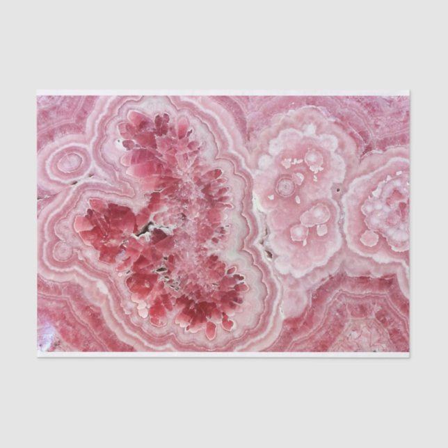 Papel De Seda Geode de cristales rosados (Anverso)