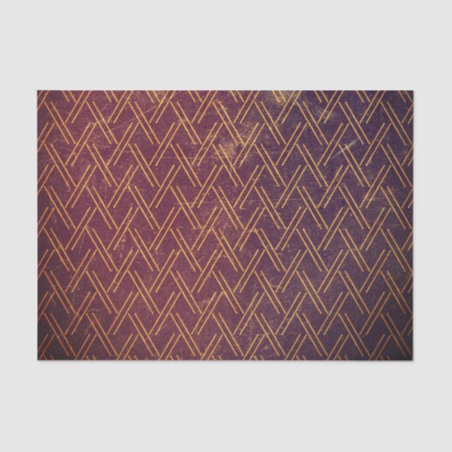 Papel De Seda Geometría de patrones texturados de grunge morado  (Anverso)