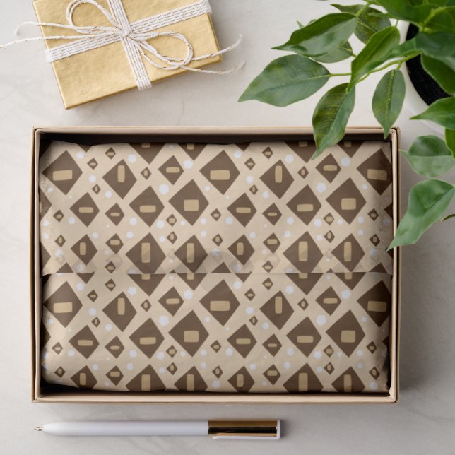 Papel De Seda Geometría de tonos terrosos (Regalo )