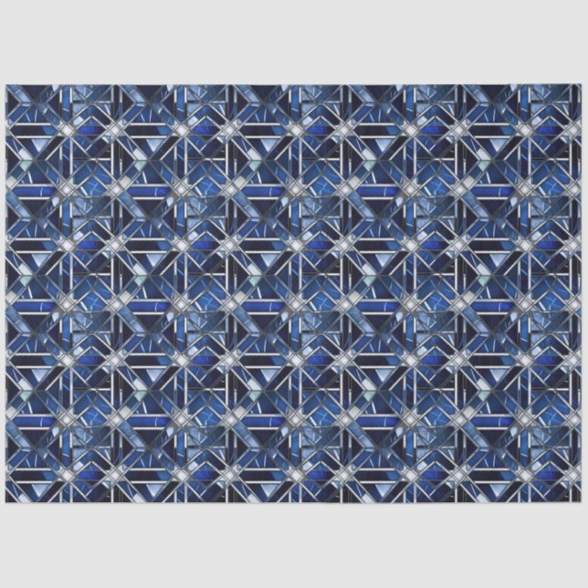 Papel De Seda Geometric Blue Art Deco (Anverso)
