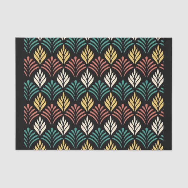 Papel De Seda Geometric Leaf Pattern, Geometric Leaves Pattern,  (Anverso)
