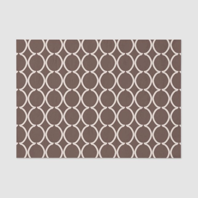 Papel De Seda Geometric Ogee Lattice Chocolate Brown (Anverso)