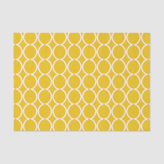 Papel De Seda Geometric Ogee Lattice Mustard (Anverso)