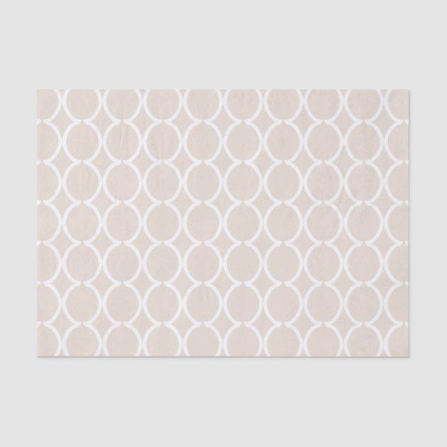 Papel De Seda Geometric Ogee Lattice Oatmeal (Anverso)
