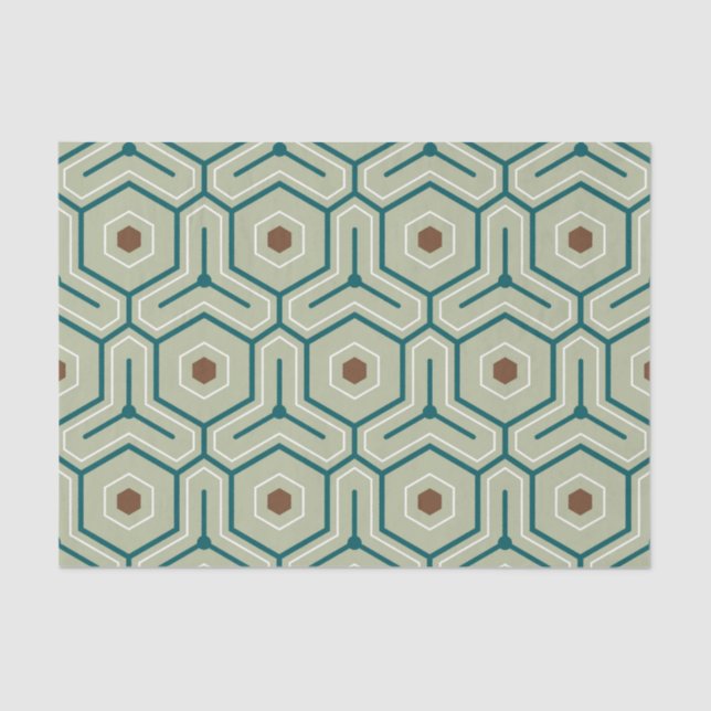 Papel De Seda Geometric pattern with interlocking hexagons (Anverso)