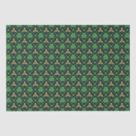 Papel De Seda Geometric St Patricks day Celtic Triskele Shamrock