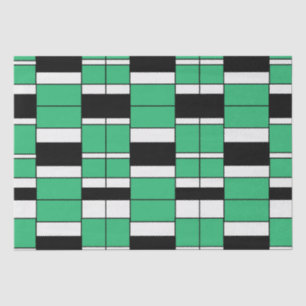 Papel De Seda Geométrica del Siglo Medio Verde Negro