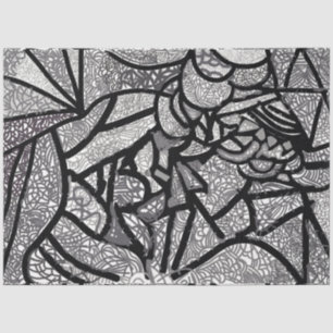 Papel De Seda Geométrica moderna en blanco y negro