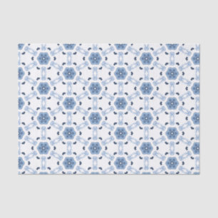 Papel De Seda Geométrica Prairie Lace Indigo Sky Blue Folk
