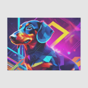 Papel De Seda Geométrico de dachshund de corte