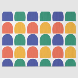 Papel De Seda Geométrico de Medio Círculo Colorido