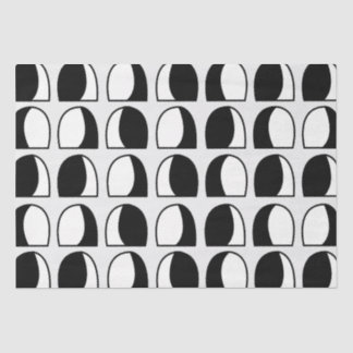 Papel De Seda Geométrico de medio círculo negro y blanco