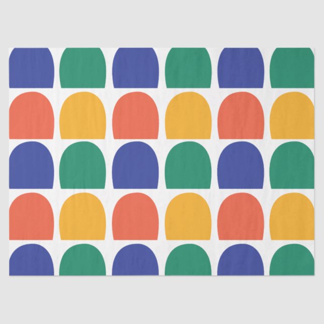 Papel De Seda Geométrico de semicírculo colorido (Anverso)