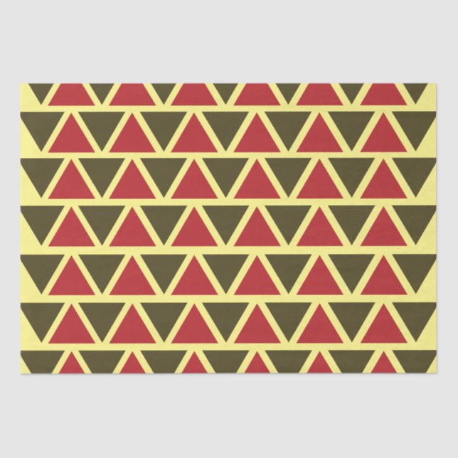 Papel De Seda Geométrico del triángulo rojo verde (Anverso)