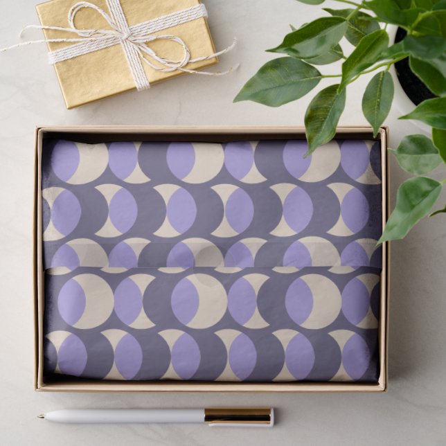 Papel de seda geométrico lavanda retro moderno (Regalo )