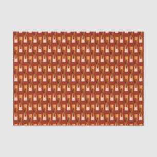 Papel De Seda Geométrico metálico Art Deco - Cobre y óxido